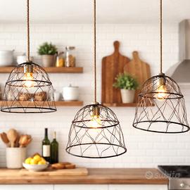 Lampadari vintage in ferro 3 pz