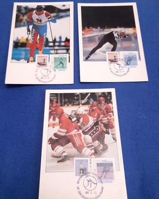 Olimpiadi invernali Canada 1988 lotto 3 cartoline 
