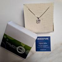 Collana argento iniziale S brillantini 