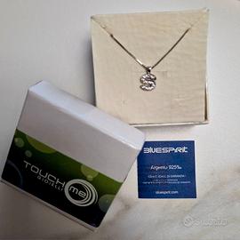 Collana argento iniziale S brillantini 