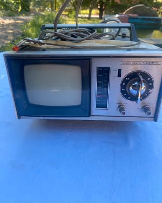 Televisore Portatile Vintage B/N Radio AM/FM '70