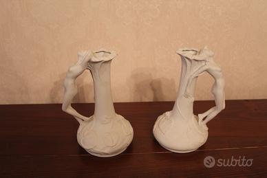 Coppia brocche vintage porcellana biscuit