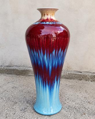 Grande vaso cinese Jingdezhen 100cm smaltato flamb