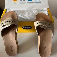 Zoccoli scarpa Scholl unisex n. 36 in pelle-legno