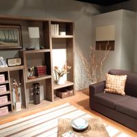 Libreria da soggiorno artigianale in legno nuova