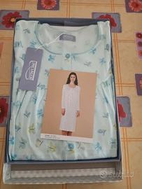 Camicia notte Linclalor, Taglia 60, cotone,azzurro