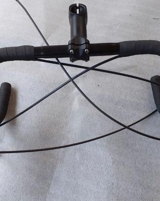 manubruio bici corsa +leve cambio 2x8 shimano