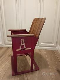 Sedia vintage da cinema/teatro – legno e metallo