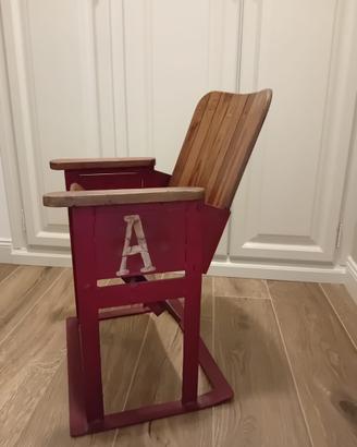 Sedia vintage da cinema/teatro – legno e metallo
