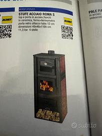 Stufa a legna con forno rivestimento ceramica