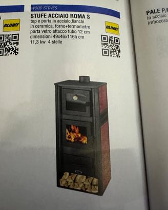 Stufa a legna con forno rivestimento ceramica