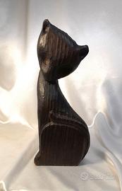 Scultura di Gatto Tiki di Cedrus Witco con venatur