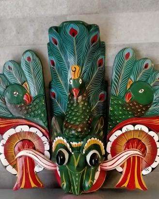 Maschera tribale vintage legno SryLanka