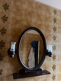 SPECCHIO MENSOLA E DUE PORTA SALVIETTE