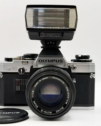 Olympus OM-10 con ottica originale e flash origina