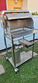 barbeque acciaio inox + carrello