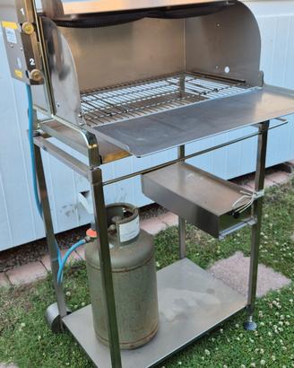 barbeque acciaio inox + carrello