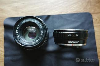 Set 3 obiettivi vintage M42 + adattatore fuji X