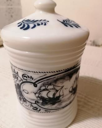barattolo vintage in vetro latte 