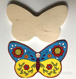 Tavola "Farfalla" per pittura e pirografia.