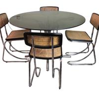 Bauhaus Marcel Breuer  1970 Vintage 4 Sedie Tavolo