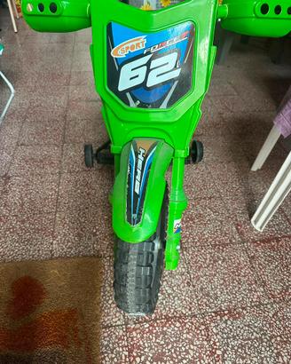 Moto cross elettrica con rotelle bambini