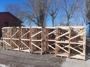 Gabbie per riporre la legna da 1 e 2 metri.