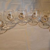 SET 6 BICCHIERI COGNAC NAPOLEON SCRITTE ORO