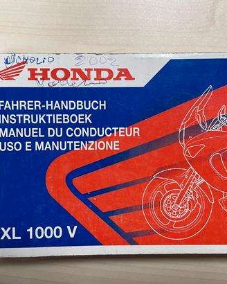 Manuale uso e manutenzione honda xl 1000 v
