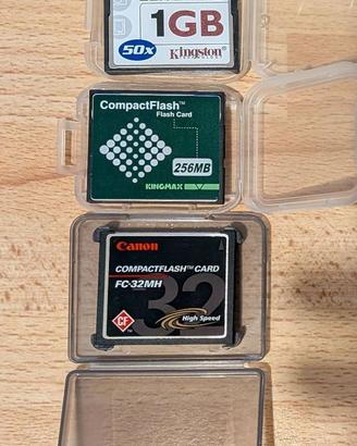 Lotto 3 Schede di Memoria CompactFlash (CF)