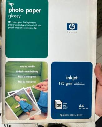 Carta fotografica HP glossy A4 – 175 g/m² – 20 fog
