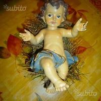 Gesu' bambino con culla in legno