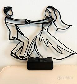 Sposi danzanti Line Art – stampa 3D decorativa