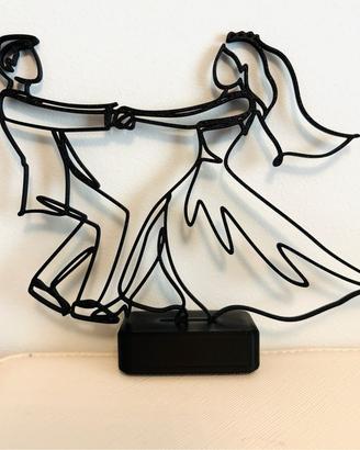 Sposi danzanti Line Art – stampa 3D decorativa