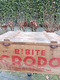 Cassetta in legno bibite Crodo completa 