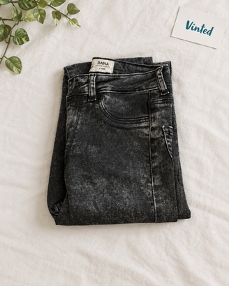 Jeans neri effetto slavato RANA a vita alta