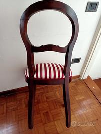 Set di 4 sedie  vintage in legno e imbottitura