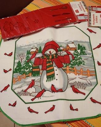 tovagliette da colazione e 3 porta posate natalizi