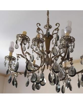 Lampadario arte barocca con pendenti