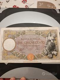 500 lire mietitrice banconota italia
