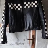 Giacca di pelle a scacchi