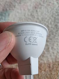gu 5.3 lampadine led 5 pz  220 v mr 16 5 w 6000 k 