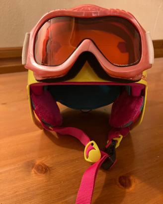 casco sci bambina + occhiali