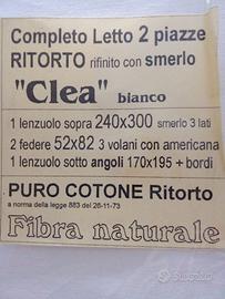 Completo letto 2 piazze . Sopra - Sotto - 2 Federe