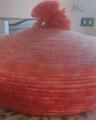 Cesto porta pane carasau in asfodelo/raffia 48 cm