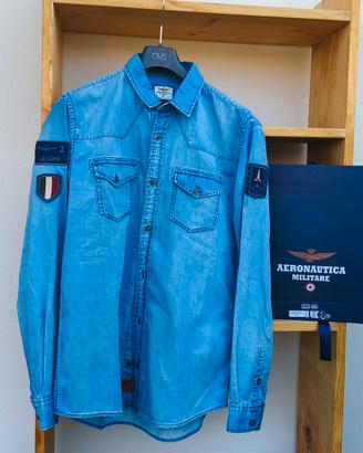 Aeronautica Militare camicia jeans taglia L Nuova