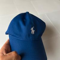 Cappellino blu con logo ricamato ralph lauren