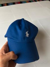 Cappellino blu con logo ricamato ralph lauren