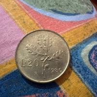 Moneta 20 lire del 1980