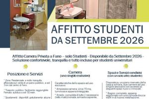 Camera SINGOLA STUDENTESSA 2026 FANO bagno cucina